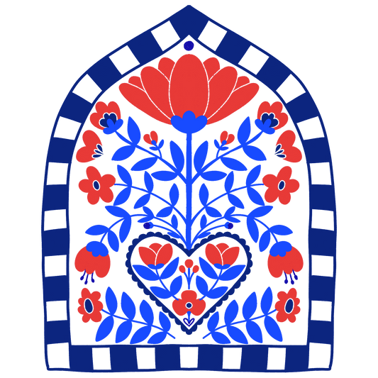 Folk flowers || digital art print