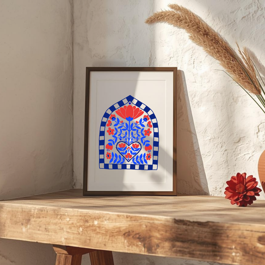 Folk flowers || digital art print