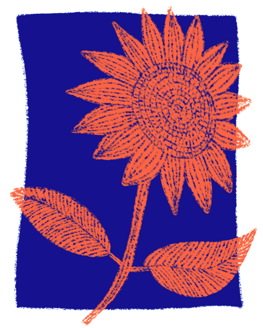 Sunflower lino || digital art print